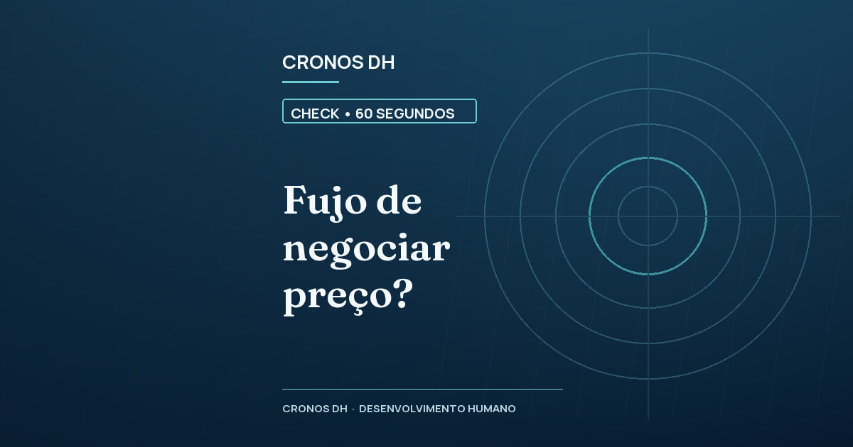 Fujo de negociar preço?