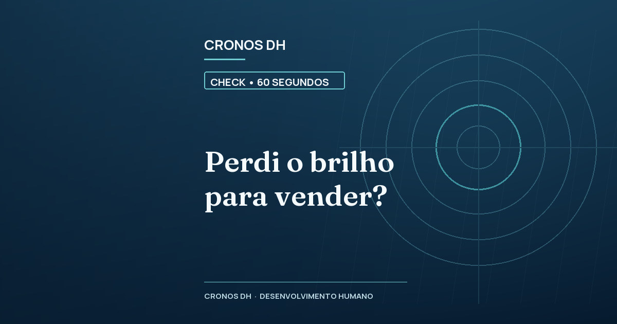 Perdi o brilho para vender?